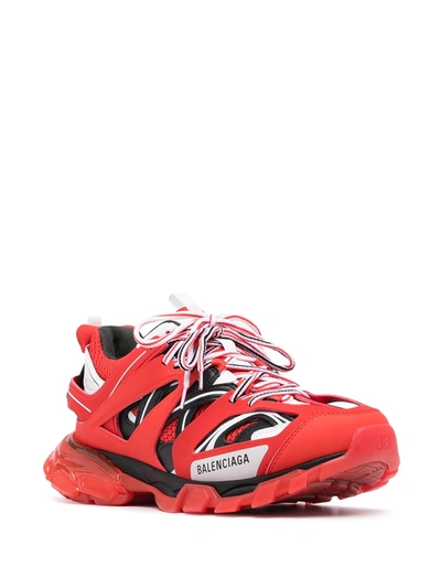Shop Balenciaga Track Clear-sole Sneakers In Red