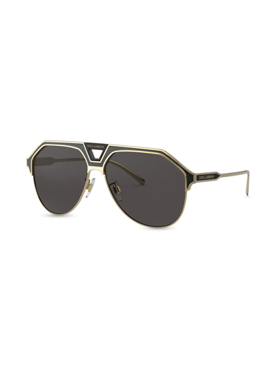 Shop Dolce & Gabbana Dg2257 Pilot Frame Sunglasses In Gold