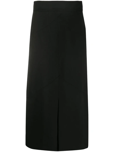 Shop Isabel Marant Midi-length Tonal Stitch Skirt In Black