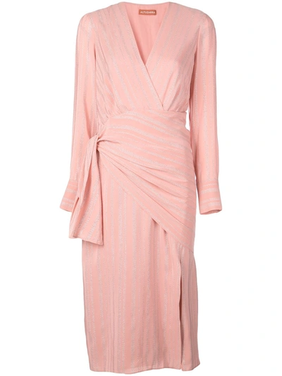 Shop Altuzarra Metallic Striped Dress In Pink
