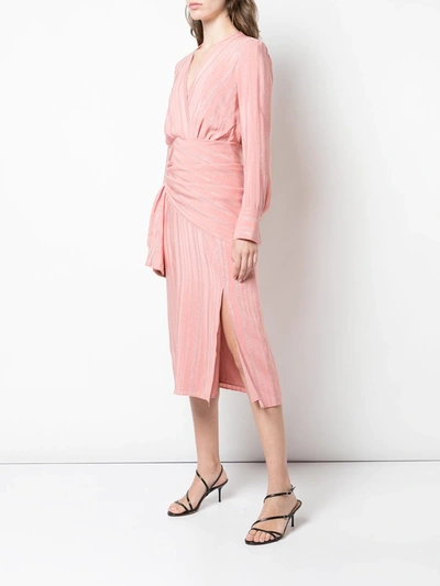 Shop Altuzarra Metallic Striped Dress In Pink