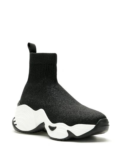 Shop Emporio Armani High-top Sock Sneakers In Black