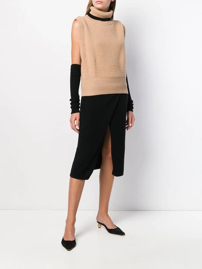 Shop Cashmere In Love Wrap Midi Lucia Skirt In Black