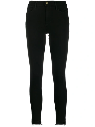 Shop Frame High Waist Skinny Jeans In Black