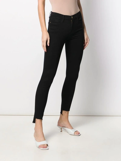 Shop Frame High Waist Skinny Jeans In Black