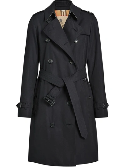 Shop Burberry The Kensington Heritage Trench Coat In Blue