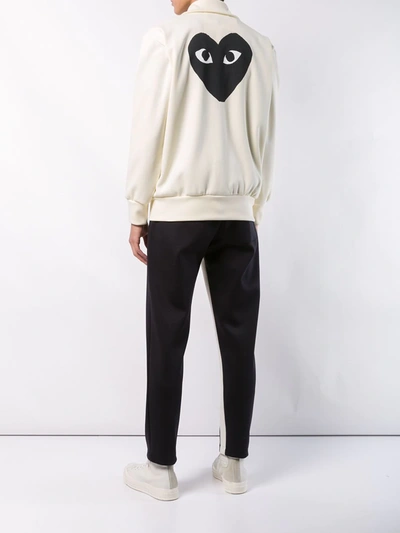 Comme Des Garçons Play Heart Logo Track Jacket In Neutrals