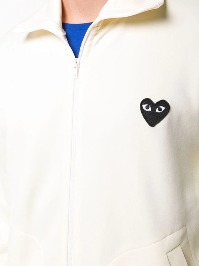 Comme Des Garçons Play Heart Logo Track Jacket In Neutrals