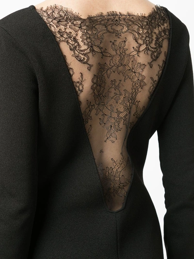 Shop Givenchy Lace Detailed Cocktail Dress In Black