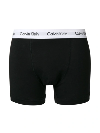 Calvin Klein Underwear Pack Of Three Branded Trunks In Grey
