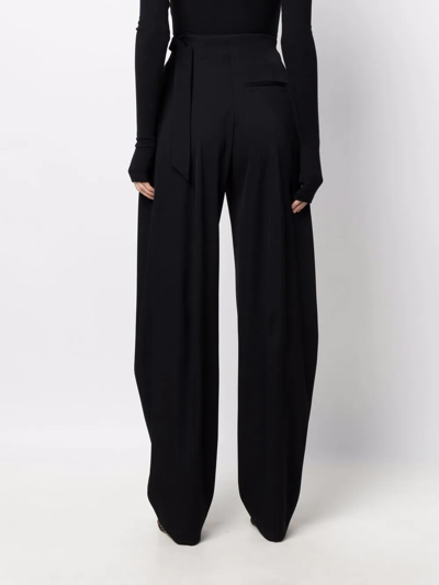 Shop Mugler Cut-out High-waist Wide Trousers In 黑色