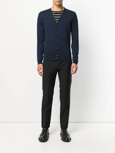 John Smedley Petworth Merino Wool Cardigan In Blue
