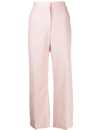 Shop Stella Mccartney Cropped Straight Trousers In Pink