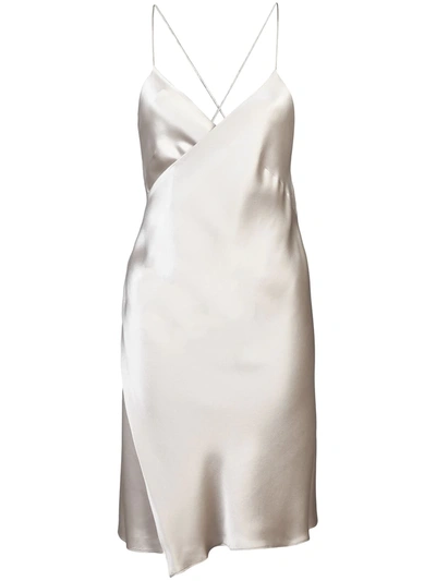 Shop Michelle Mason Wrap Mini Dress In Metallic