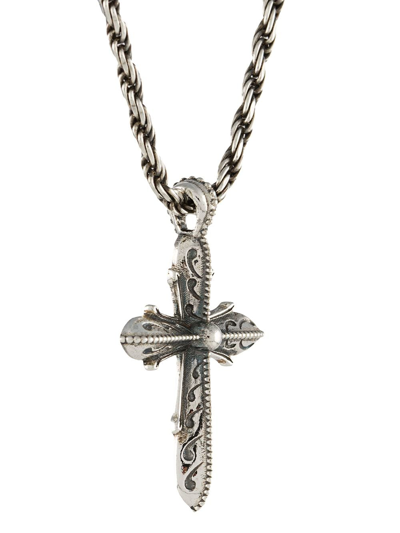 Shop Emanuele Bicocchi Cross Pendant Necklace In Silver