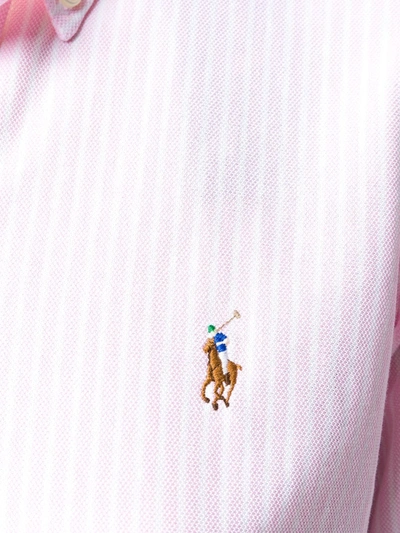 Shop Polo Ralph Lauren Striped Oxford Shirt In Pink
