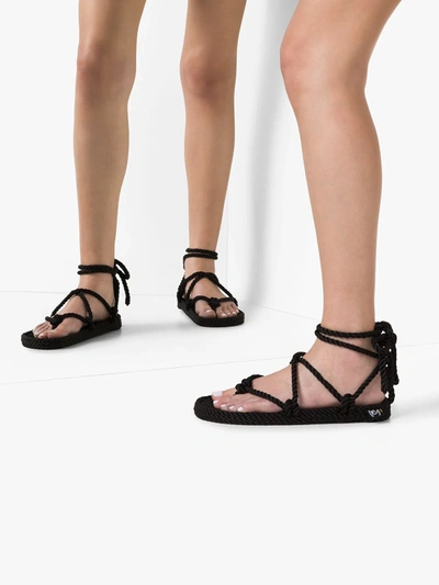 Shop Nomadic State Of Mind Romano Rope Sandals In Black
