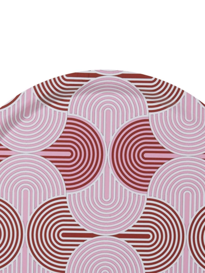 Shop La Doublej Slinky-print Round Tray In Red