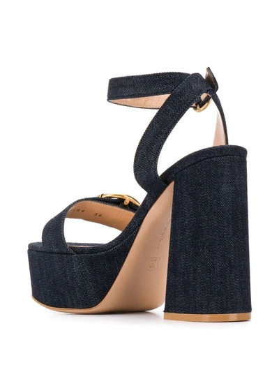 Shop Gianvito Rossi Zandra Denim Sandals In Blue