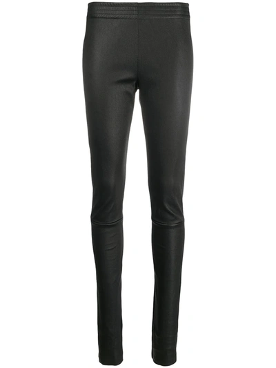 Shop Drome Slim Leather Trousers In Black