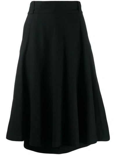 Pre-owned Versace 1970's Flared Skirt In Black