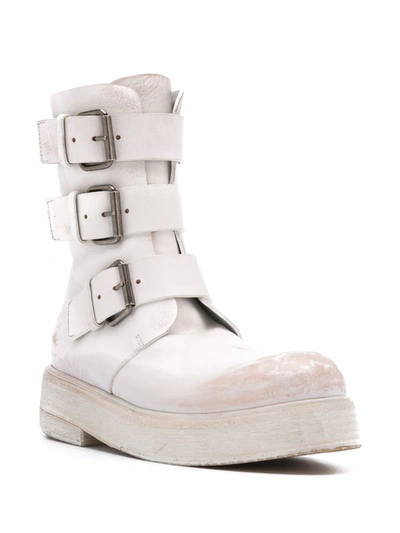 Shop Marsèll Buckle-detail Ankle Boots In White