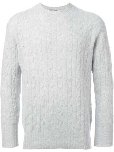 Shop N•peal 'the Thames' Cable Knit Jumper In Grey
