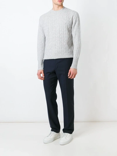 Shop N•peal 'the Thames' Cable Knit Jumper In Grey