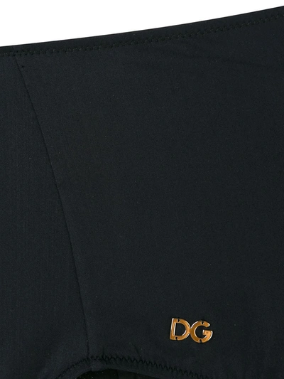 Dolce & Gabbana High Waist Lycra Bikini Bottoms In Black