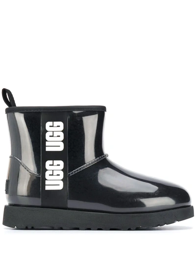 Ugg Classic Clear Mini Pvc And Faux-shearling Boots In Black | ModeSens