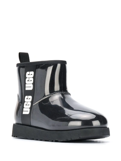 Ugg Classic Clear Mini Pvc And Faux-shearling Boots In Black