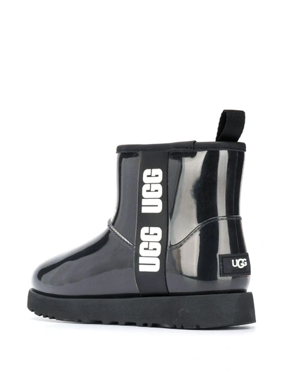 Ugg Classic Clear Mini Pvc And Faux-shearling Boots In Black