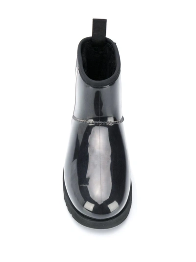 Ugg Classic Clear Mini Pvc And Faux-shearling Boots In Black