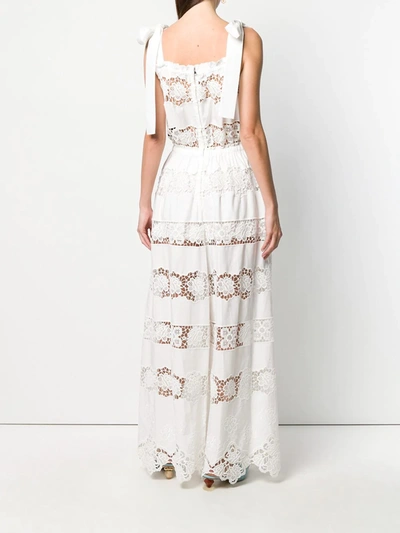 Shop Dolce & Gabbana Crochet Detail Jumpsuit In White