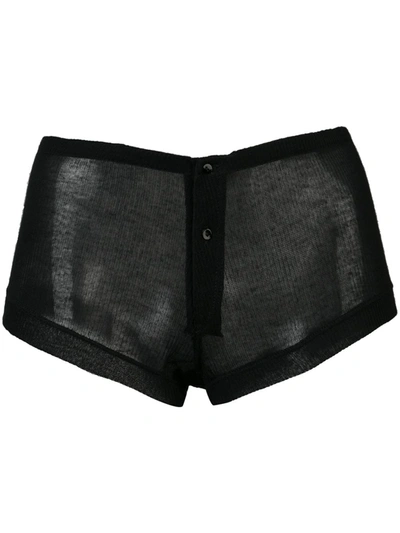 Shop Kiki De Montparnasse Intime Ribbed Boyshorts In Black