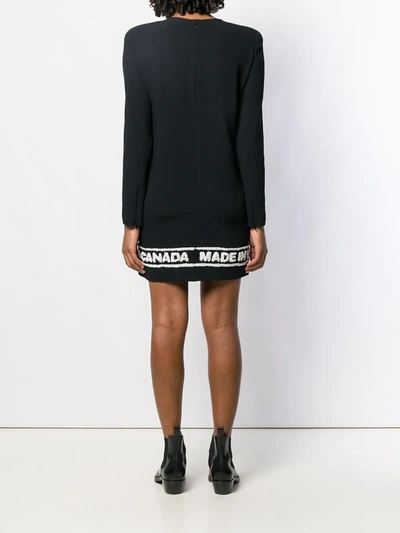 Shop Dsquared2 Logo Hem Dress In Black