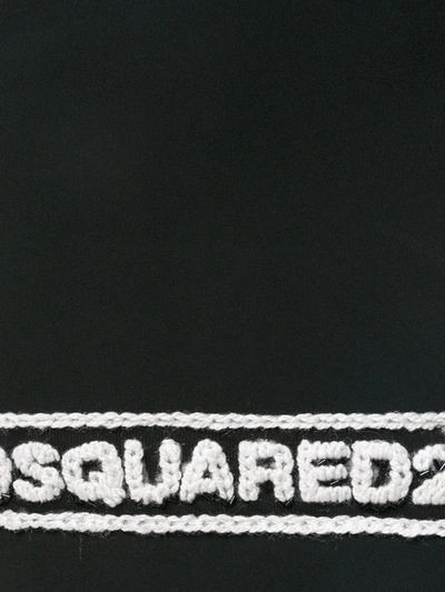 Shop Dsquared2 Logo Hem Dress In Black