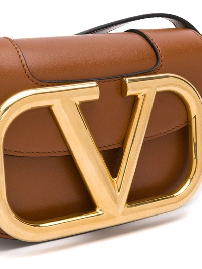 Shop Valentino Small Supervee Crossbody Bag In Brown