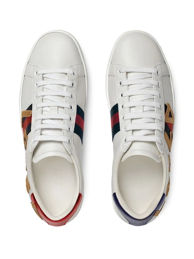 Shop Gucci Ace Embroidered Sneakers In White