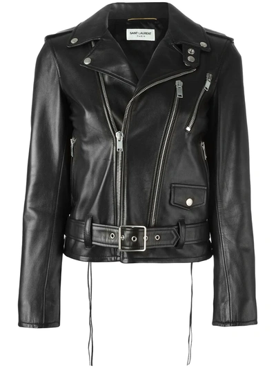 Shop Saint Laurent Classic Biker Jacket In Black