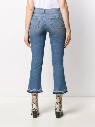 Shop Twinset Raw-hem Cropped Jeans In Blue