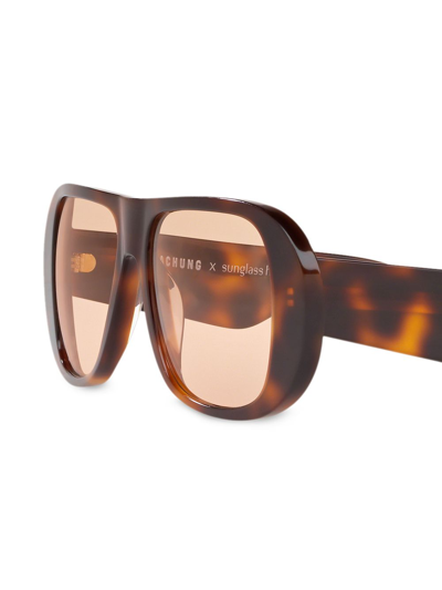 Shop Alexa Chung X Sunglass Hut Curved Frames Sunglasses In Brown