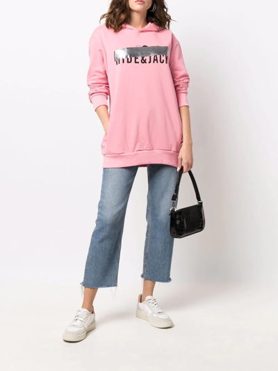 Hide & Jack Logo-print Pullover Hoodie In Rosa