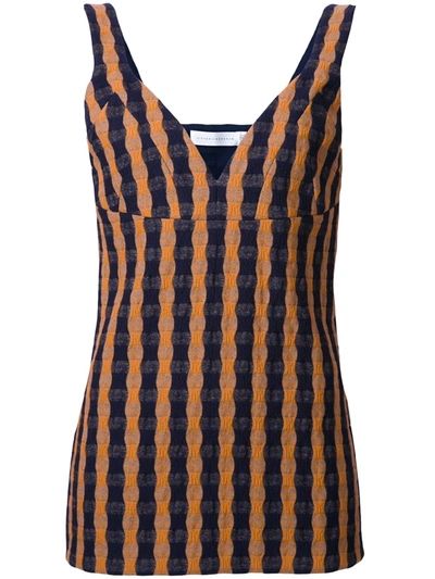 Shop Victoria Beckham Gingham Cami Top In Yellow