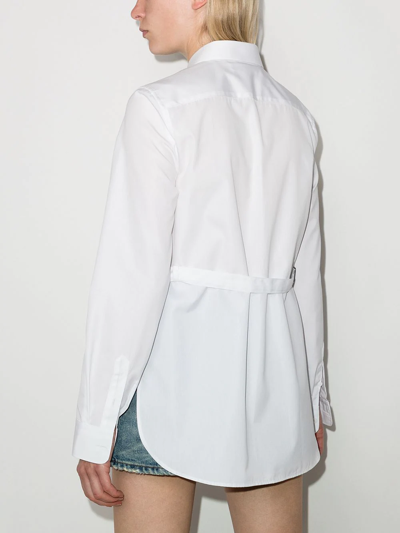 Shop Dion Lee Cutout Buckle-embellished Shirt In Weiss