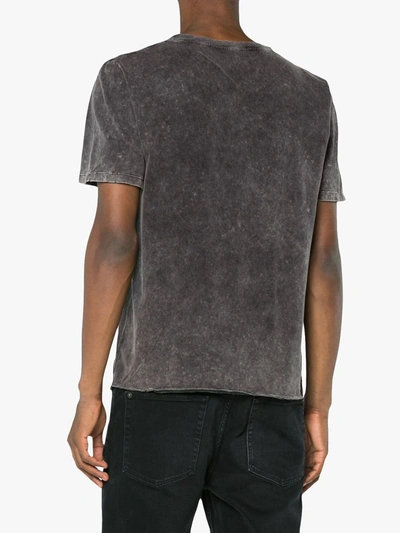 Shop Saint Laurent Logo-print Distressed-effect T-shirt In Black
