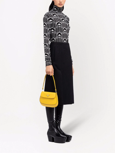 Shop Prada Cleo Leather Shoulder Bag In 黄色