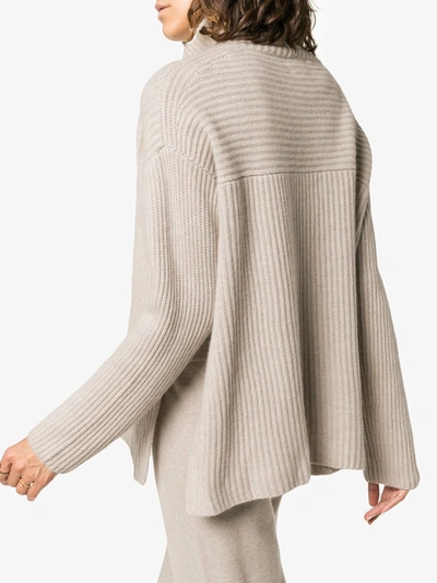 Shop Le Kasha Lisbon Cashmere Roll Neck Jumper In Neutrals