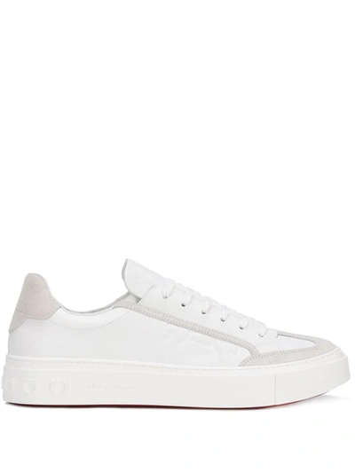 Shop Ferragamo Lace-up Sneakers In White