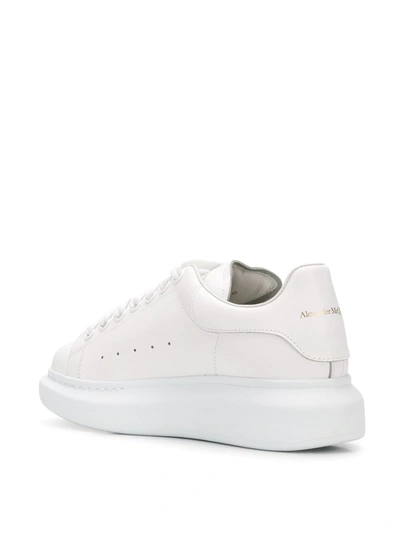 Alexander Mcqueen Leather Exaggerated-sole Sneakers In White